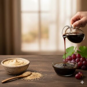 خواص ارده کنجد و شیره انگور